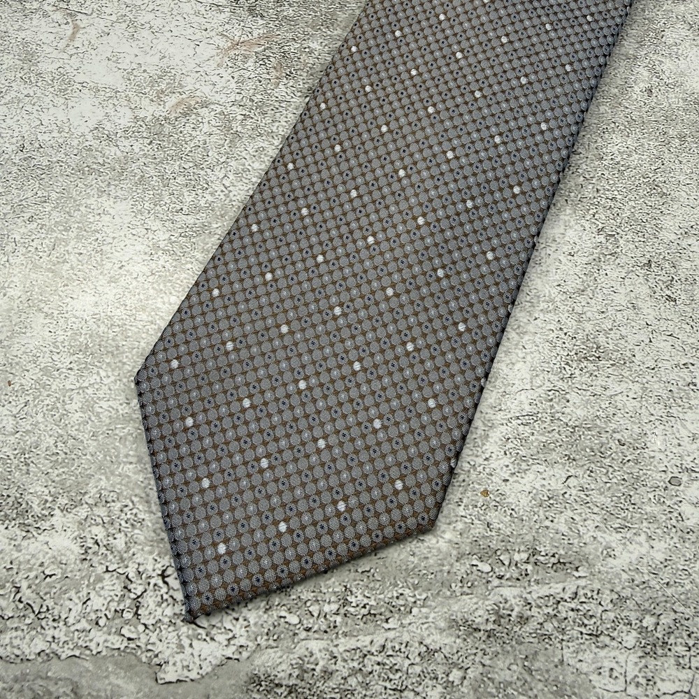 REACTION KENNETH COLE Silk Tie Mens One Size Gray Geometric Pointed Necktie